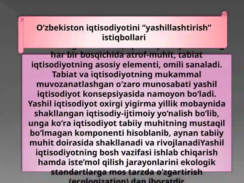 O’zbekistonda “Yashil iqtisodiyot”ni shakllantirish va rivojlantirish bosqichlari 3