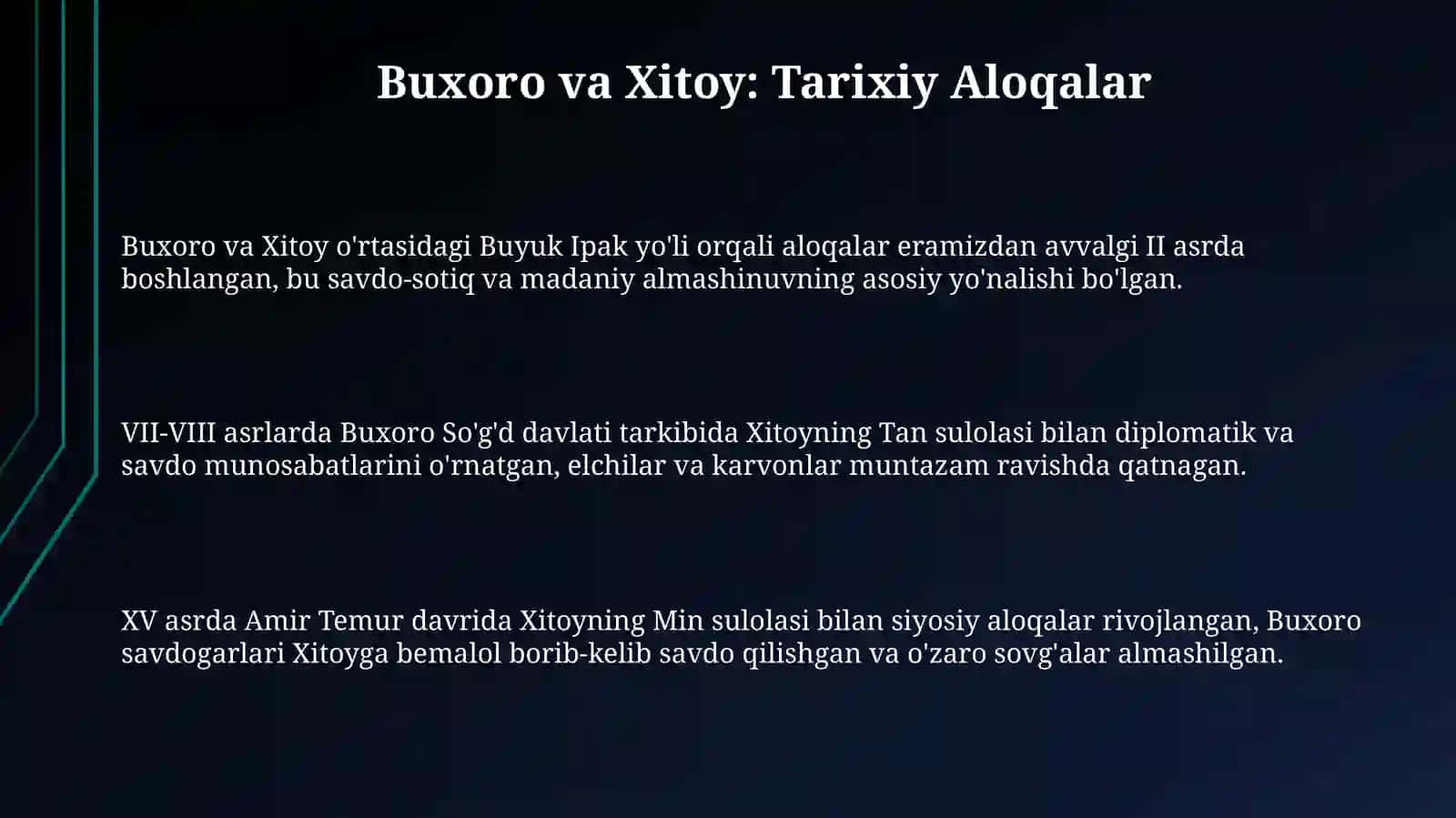 Buxoro va Xitoy: Tarixiy Aloqalar 3