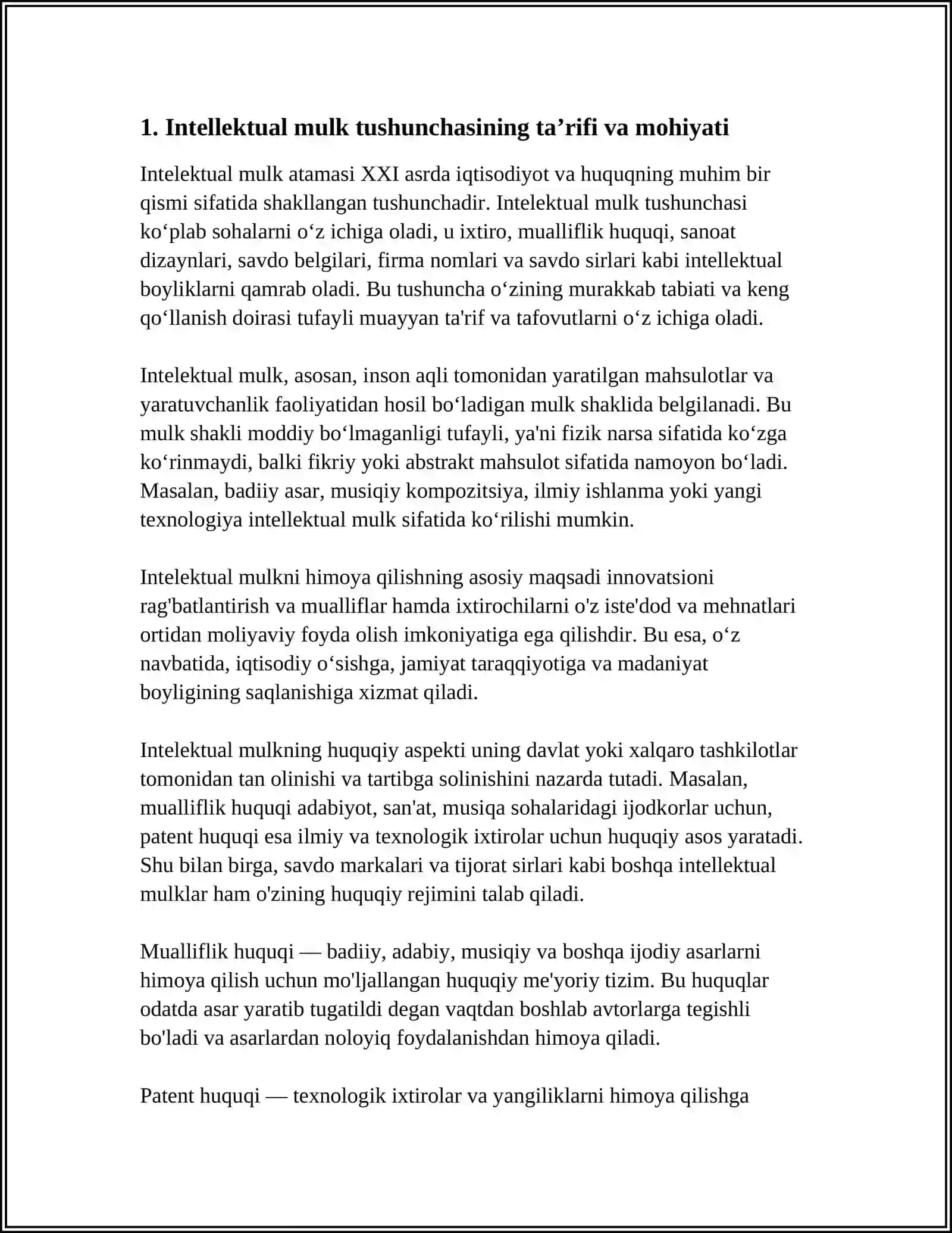 INTELEKTUAL MULK TUSHUNCHASI VA UNING MOHIYATI 3