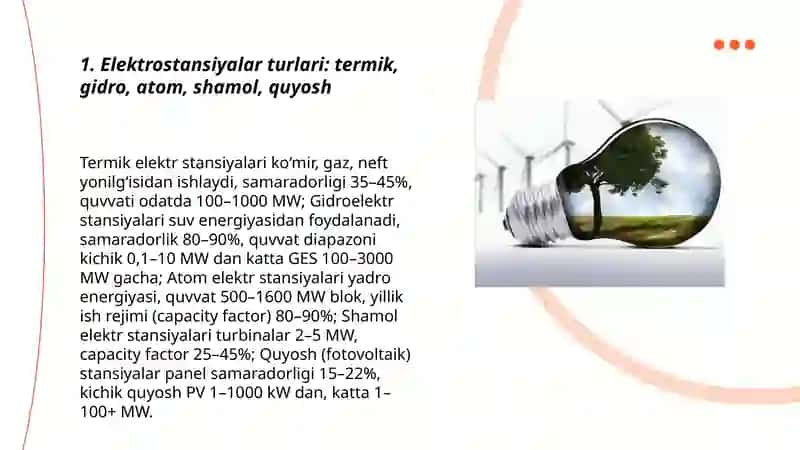 Elektrostansiya va elektr energetika tarmogi 3
