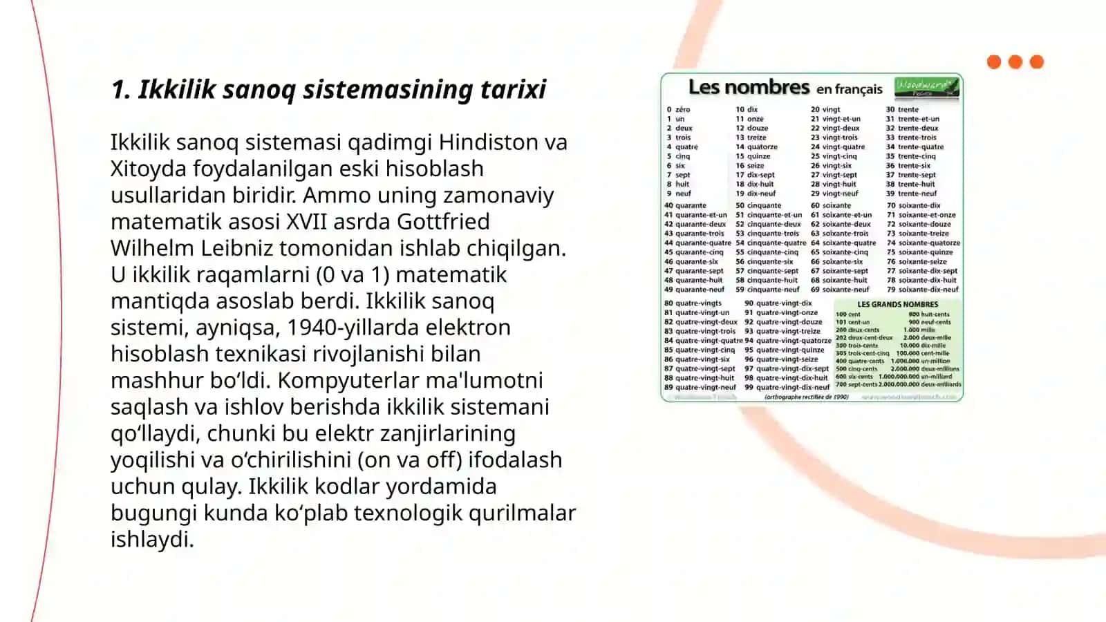 Ikkilik sanoq sistimasining tadbiqi 3