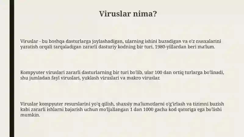 Viruslar va Antivirus Dasturlari 3