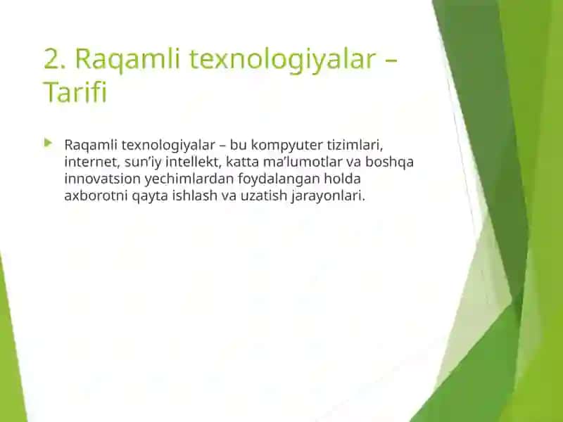 RAQAMLI TEXNOLOGIYALAR, RAQAMLI BIZNES VA RAQAMLI INFRATUZILMALAR 3