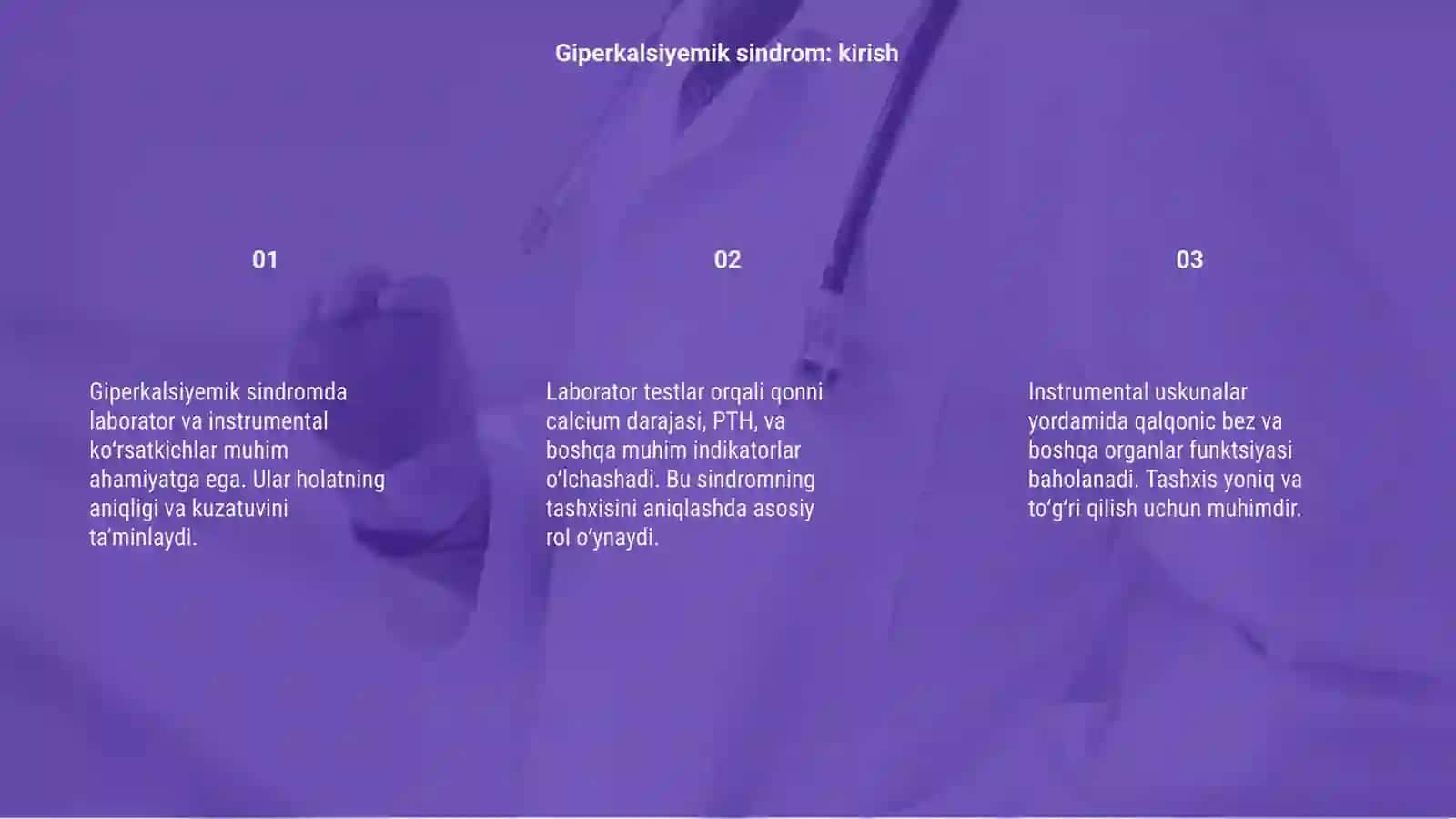 Giperkalsiyemik sindromda labarator-instrumental koʻrsatgichlar 3