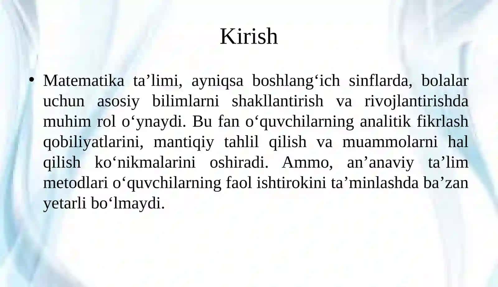 Boshlang'ich sinf matematik darslarida interaktiv metodlardan foydalanish 3
