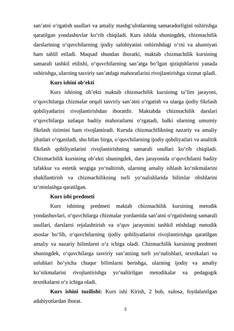 Maktab chizmachilik kursining tuzili 3