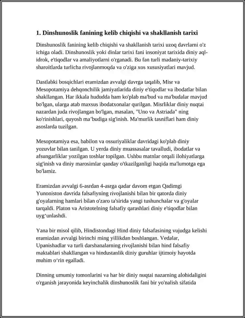DINSHUNOSLIKNING FAN SIFATIDA SHAKLLANISHI, PREDMETI, FUNKSIYALARI, KATEGORIYALARI 3