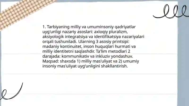 Tarbiyaning milliy va umuminsoniy qadriyatlar uyğunligi 3