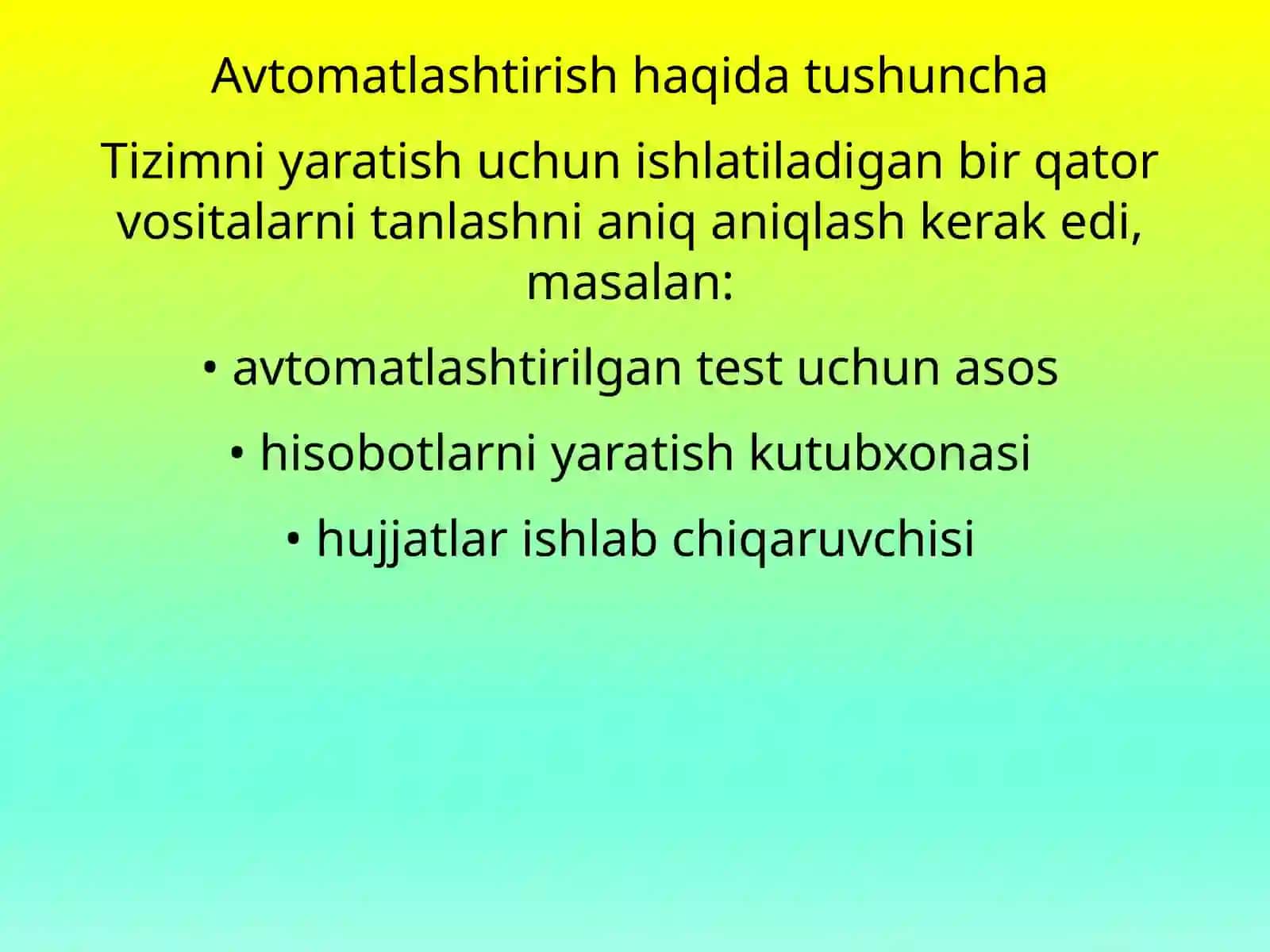 Avtomatlashtirilgan test dasturiy ta'minot 3