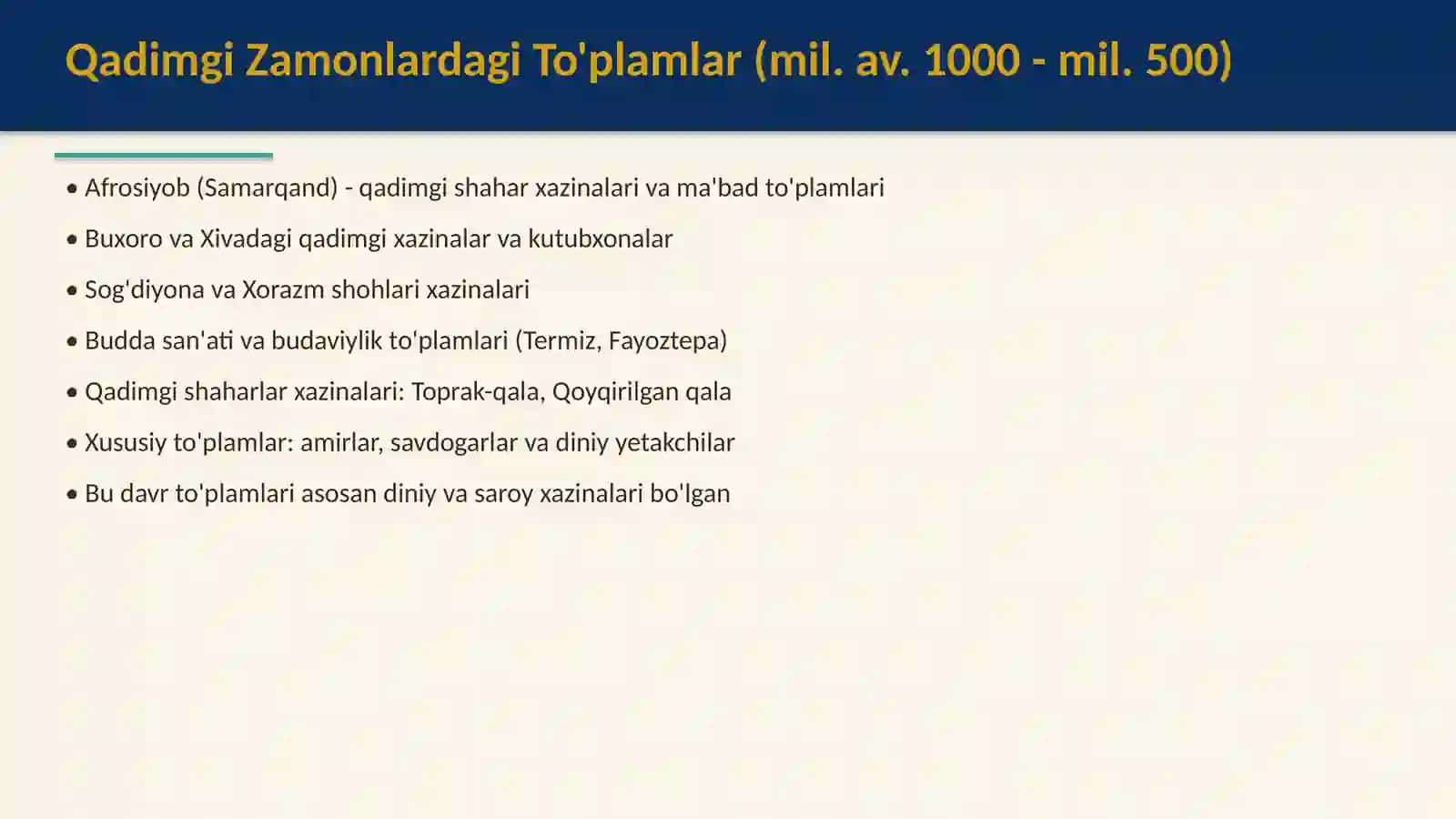 Turkiston o'lkasida muzey ishining shakllanish bosqichlari 3