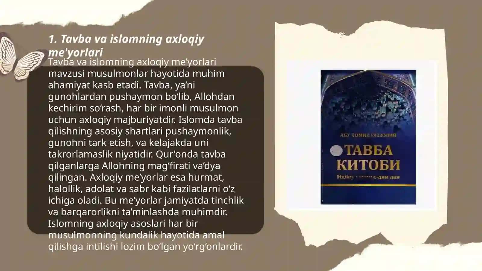 Tavba va islomning axloqiy me'yorlari 3