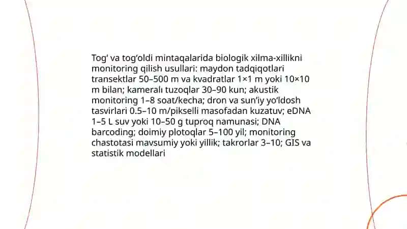 Togʻ va togʻoldi mintaqalarida ekologik monitoring 3