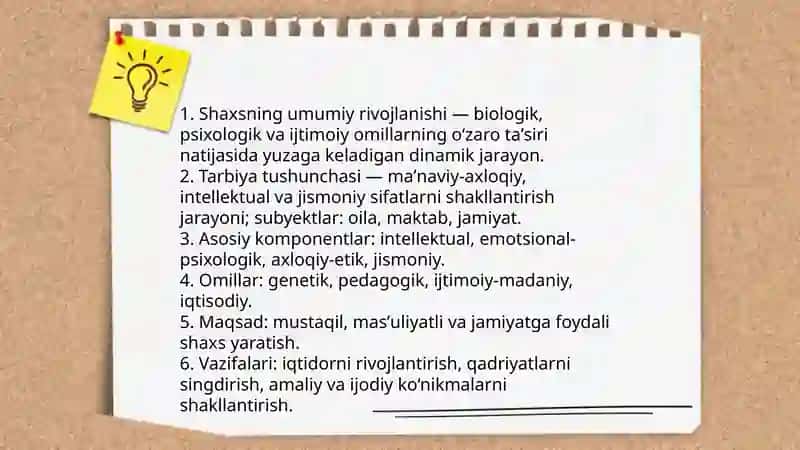 Shaxsning rivojlanishi, tarbiyasi va ijtimoiylashuvi 3