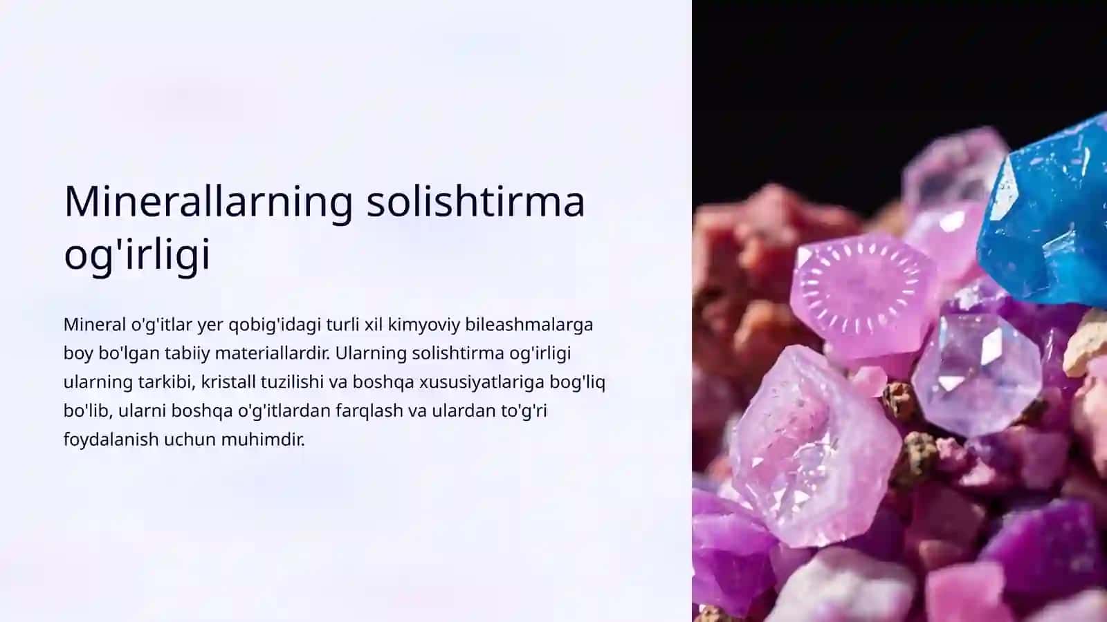 Minerallarning solishtirma og'irligi 3