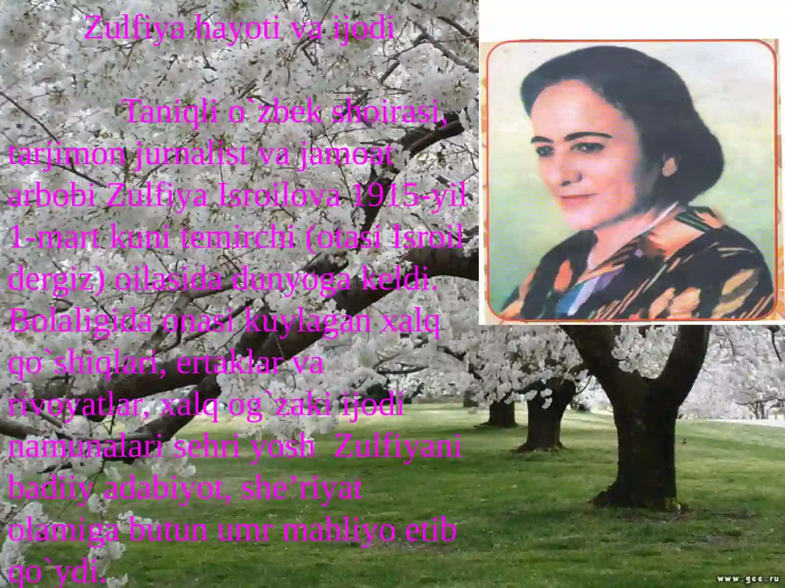 Zulfiyahayoti va ijodi 3