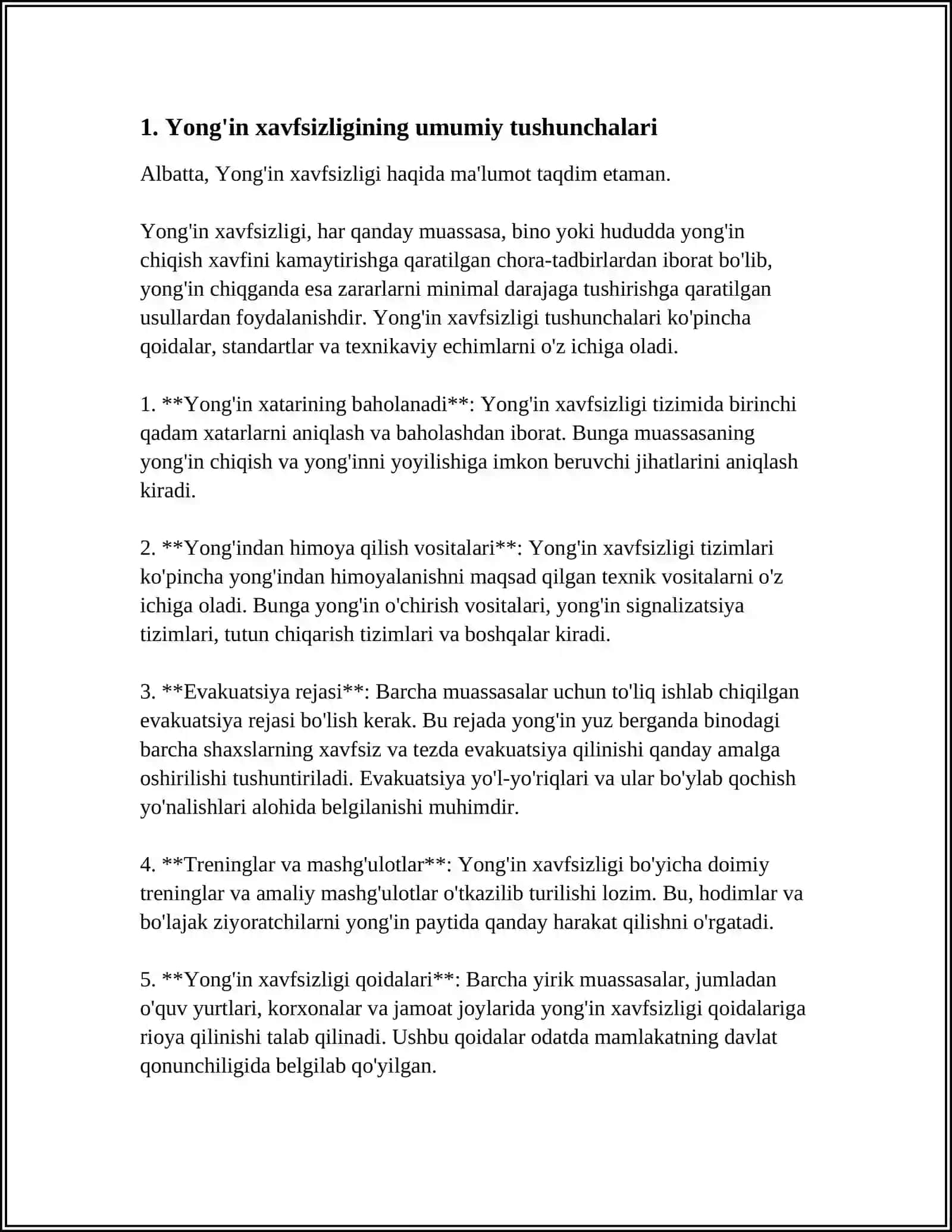 YONG'IN XAVFSIZLIGI ASOSLARI.YONG'IN XAVFSIZLIGINI TA'MINLASH CHORALARI 3