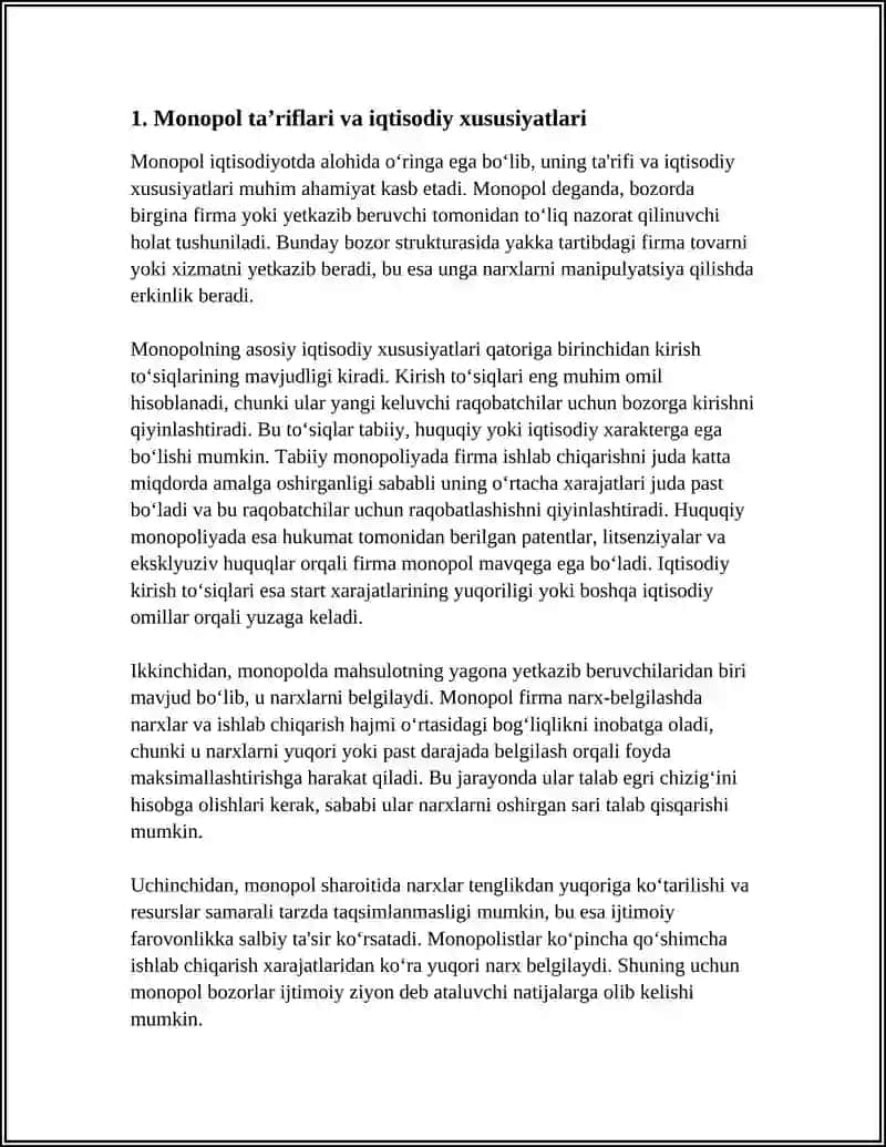 MANOPOL SHAROITDA NARX BELGILASH VA MANOPOL HOKIMIYAT KOʻRSATKICHI 3