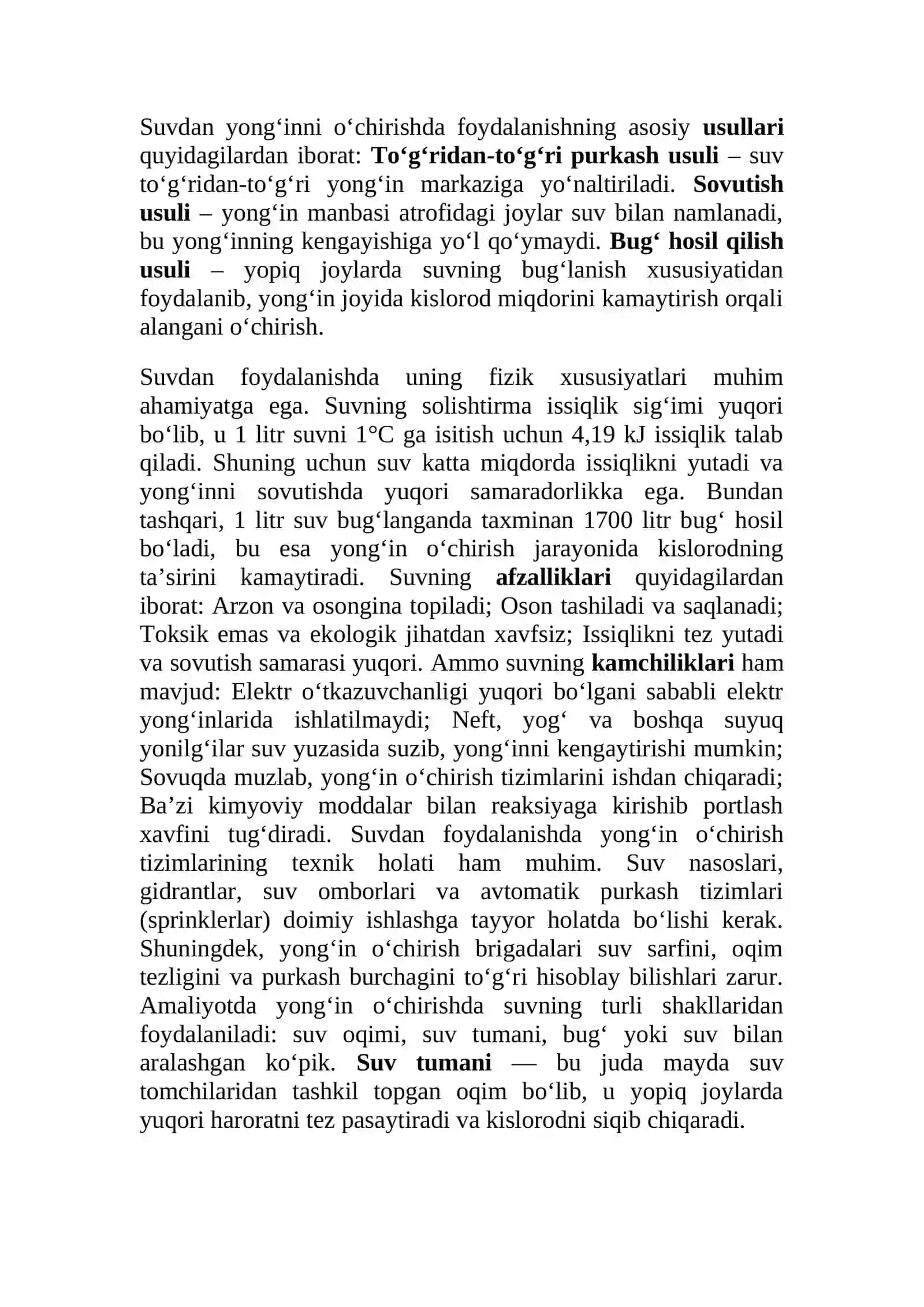 Suvning yong‘inni o‘chirishdagi xususiyatlari 3