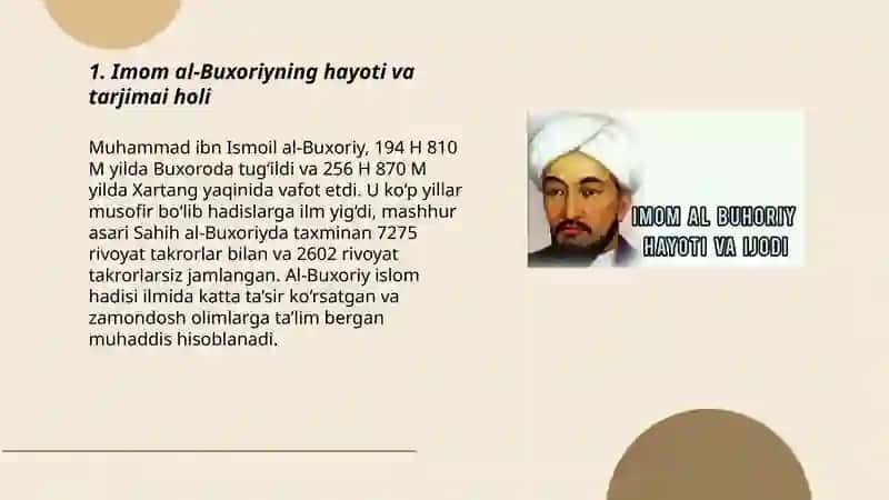 Imom al-Buxoriyning hayoti va tarjimai holi 3