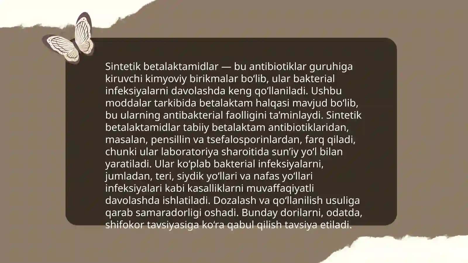 Sintetik betalaktamidlar olinishi va tahlil usullari 3