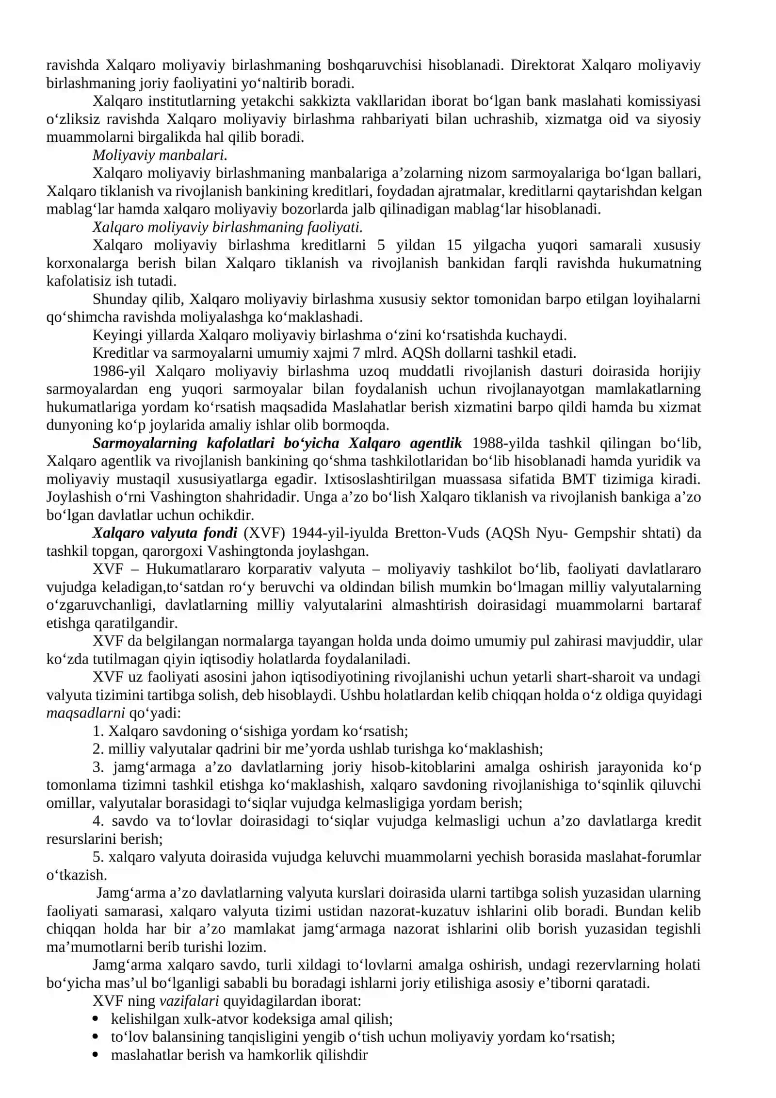 Xalqaro moliya va uning jahon taraqqiyotida tutgan o‘rni 3