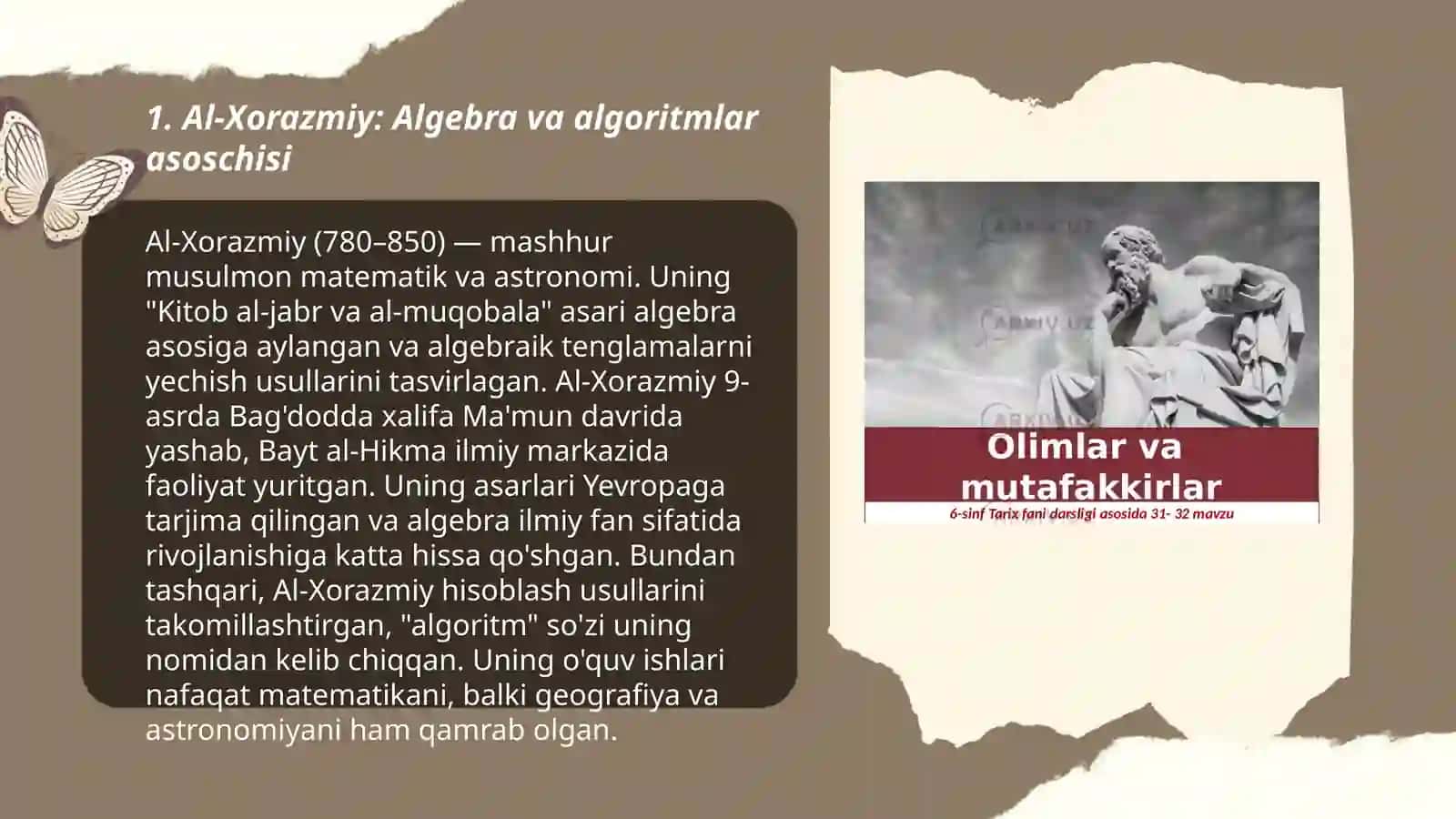 Texnologiya darslarini tashkil etishda Mutafakkirlar me'rosini o'rganish 3