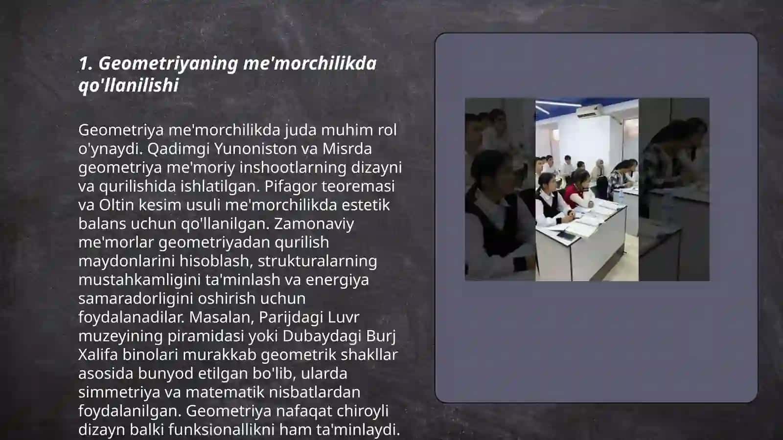 Geometriyaning hayotga tatbiqlari 3