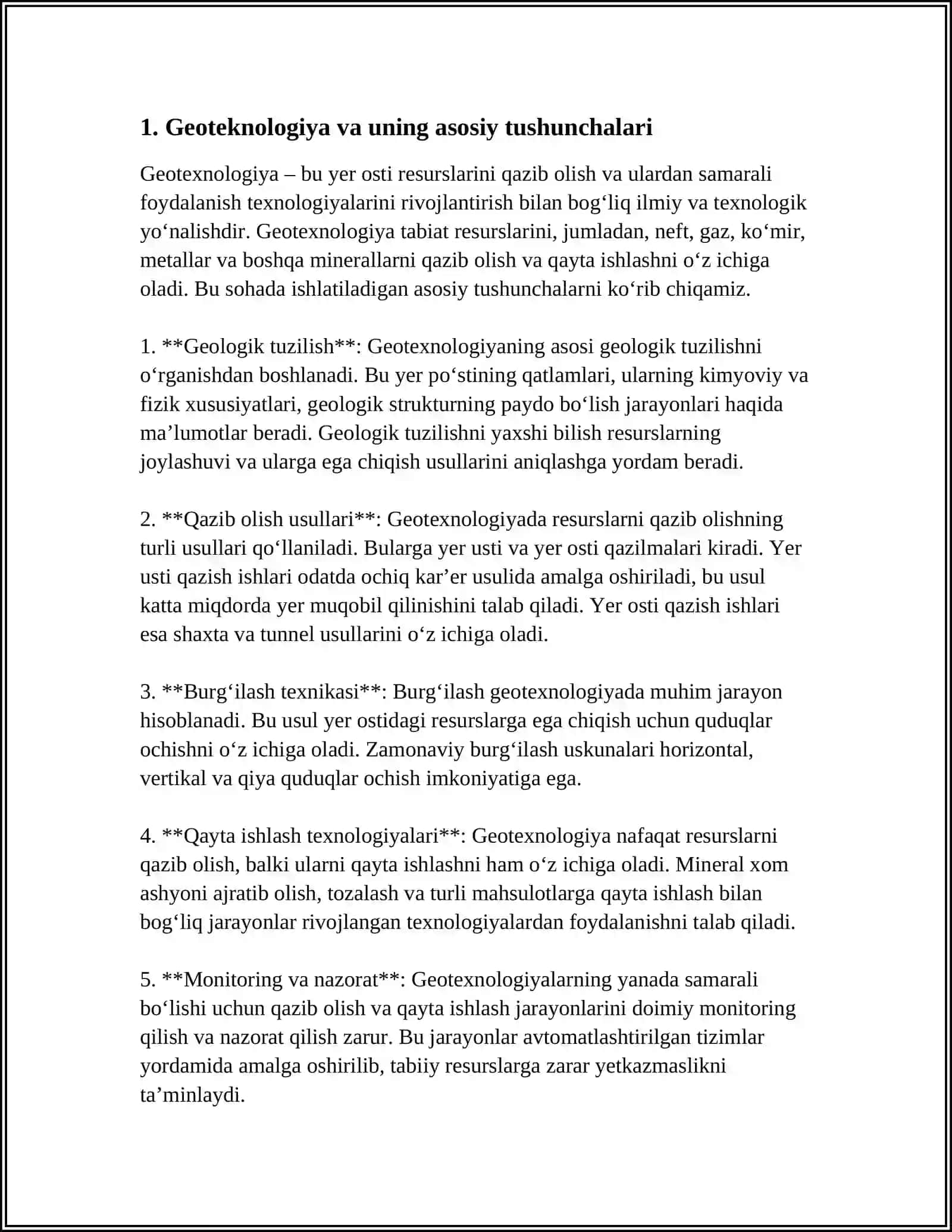 GEOTEXNOLOGIK SHAROITLAR VA PARAMETRLAR 3