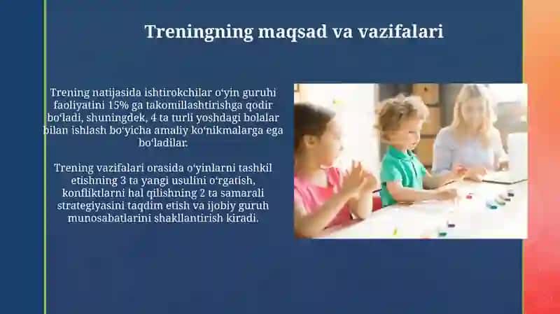 Treningda oʻyin guruh bilan ishlash vositasi sifatida 3