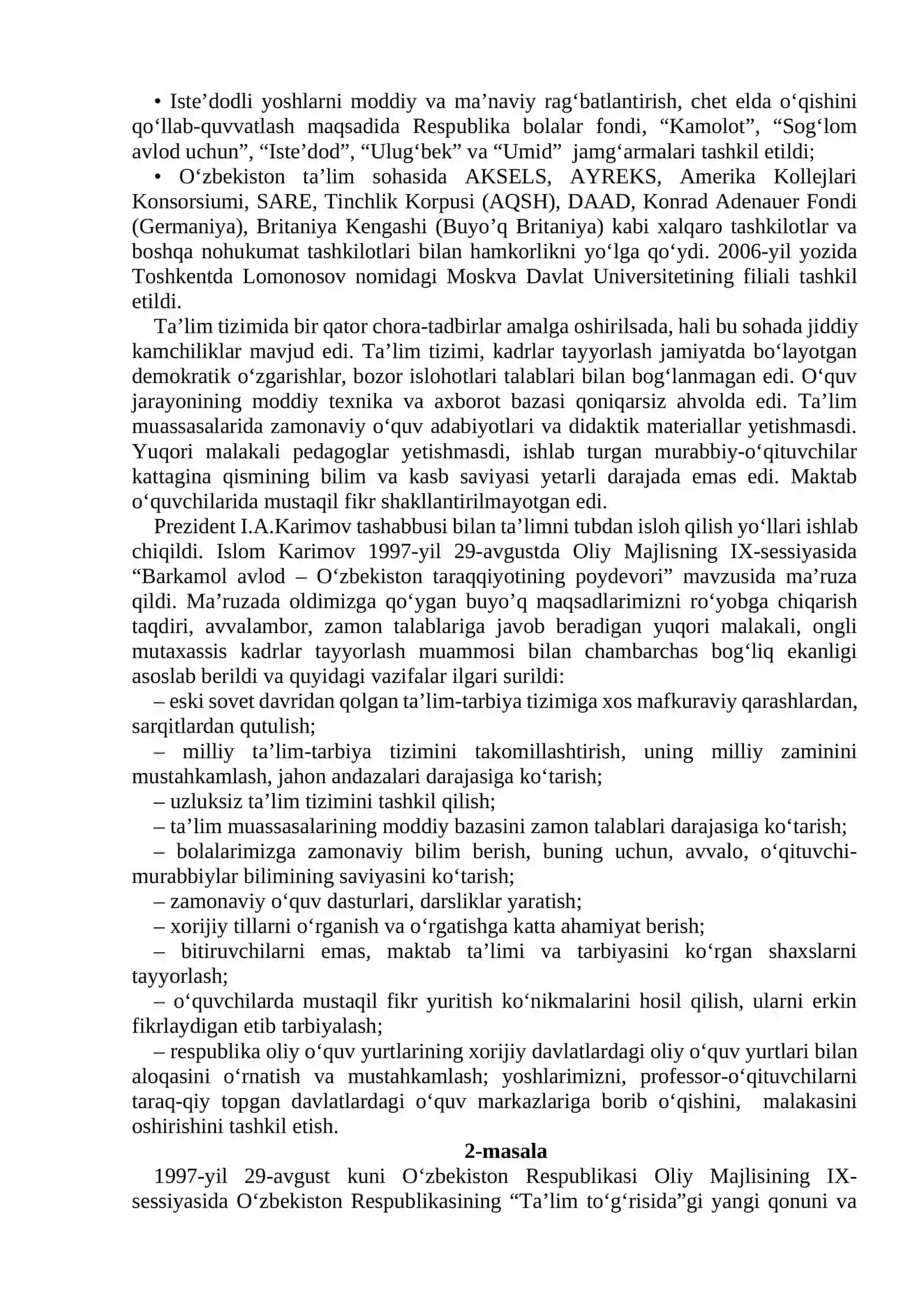 Oʻzbekiston Respublikasi taʼlim sohasidagi islohotlar 3