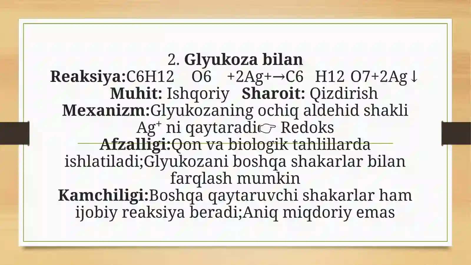 Mavzu: Aldegidlar bilan–Tollens reaksiyasi 3