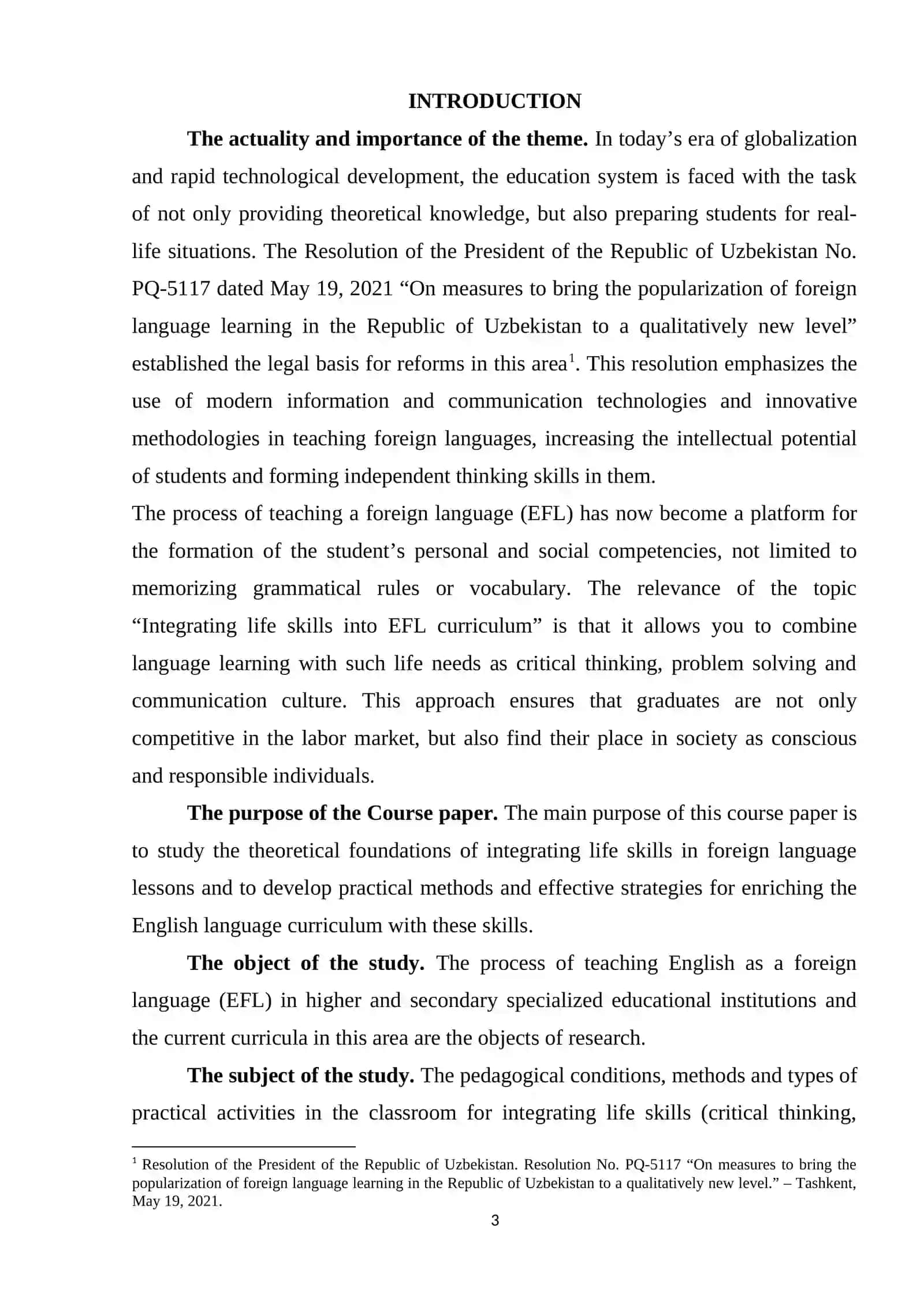THEORETICAL FOUNDATIONS OF LIFE SKILLS IN EFL EDUCATION 3