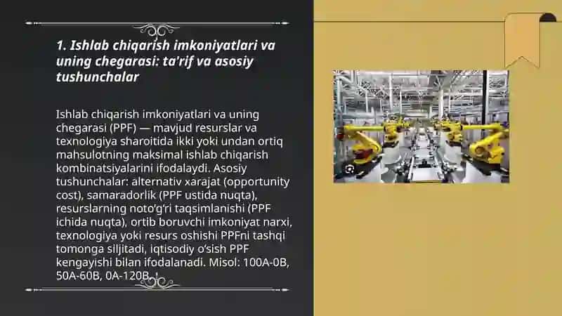 Ishlab chiqarish imkoniyatlari va uning chegarasi 3