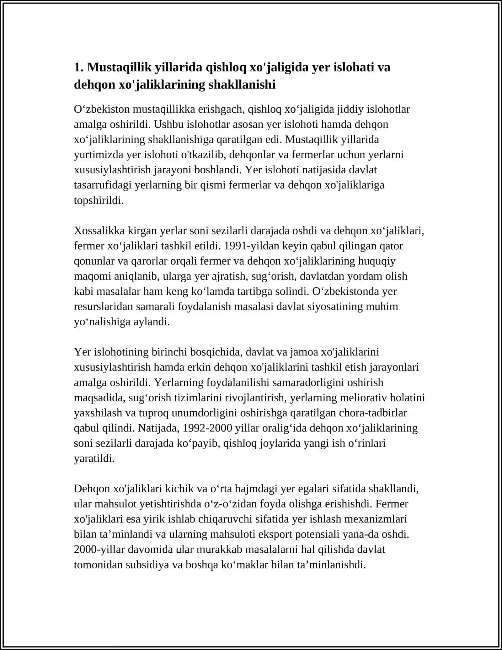 MUSTAQILLIK YILLARIDA QISHLOQ XO"JALIGI VA SANOAT SOHASIDAGI O'ZGARISHLAR 3