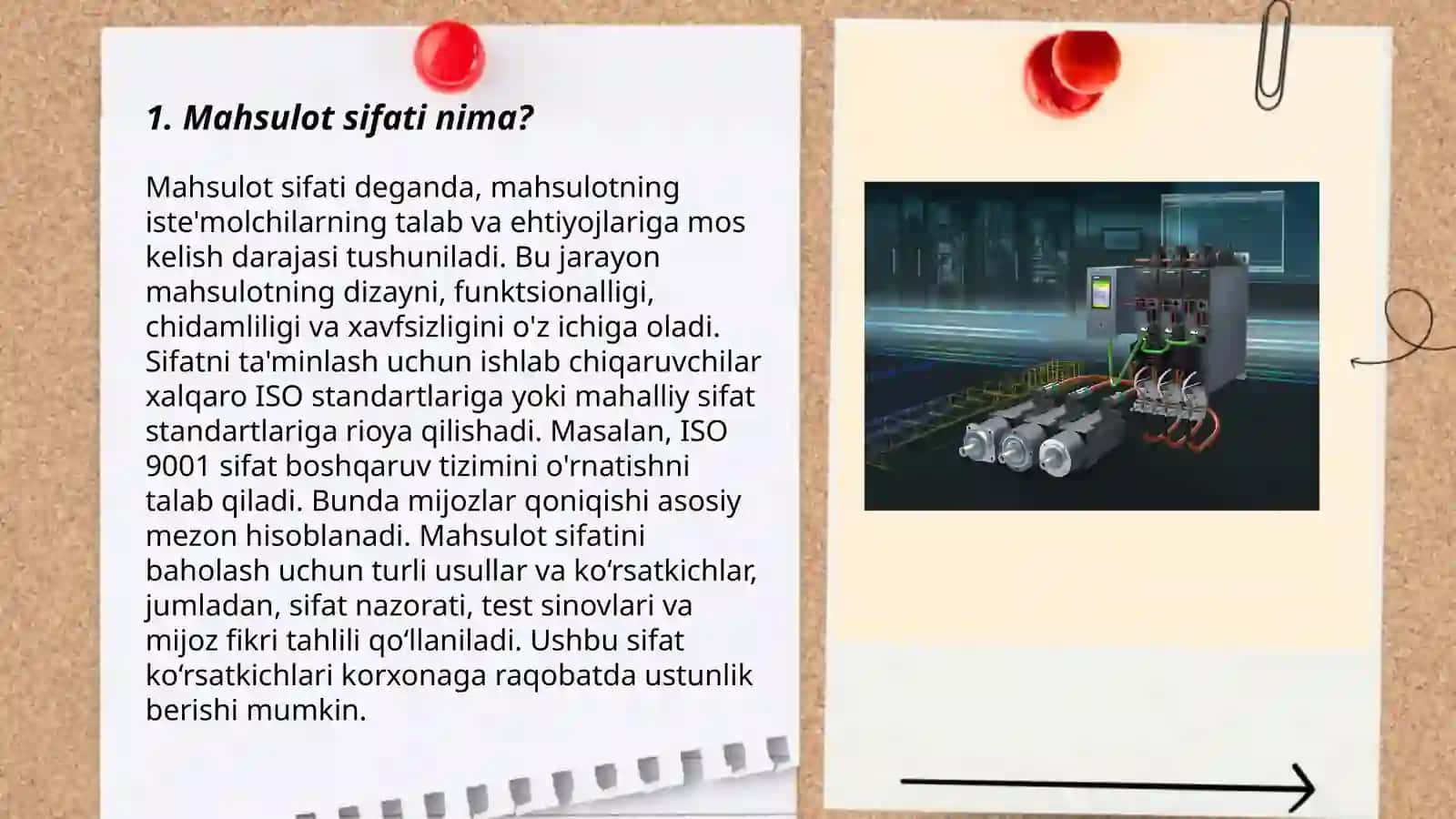 Mahsulot sifati nazorati fanidan: Mahsulot sifatini nazorat qilish tizimi 3