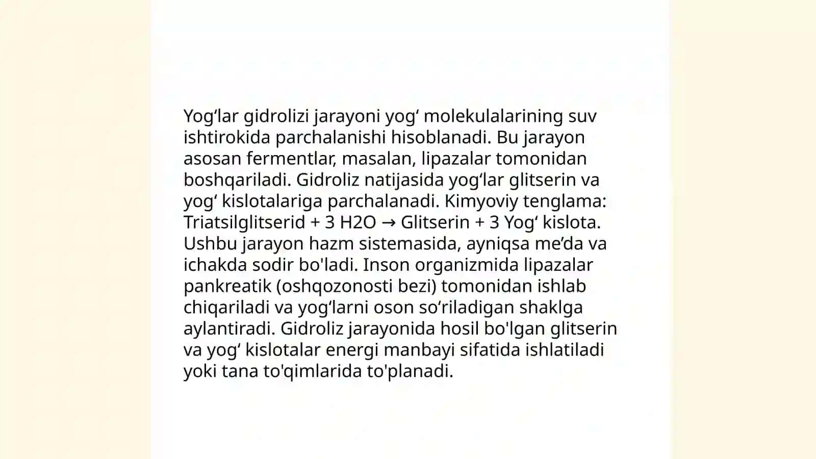Yogʻlar gidrolizida ishtirok etuvchi fermentlar 3