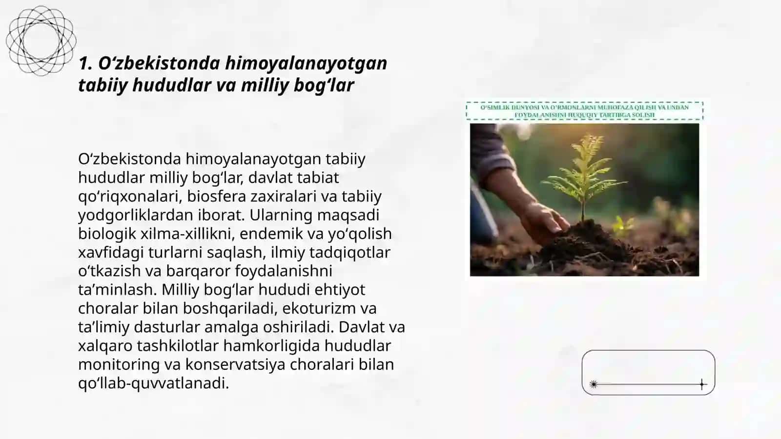 Oʻzbekistondagi oʻsimlik va hayvonlarni muhofaza qilish va ulardan oqilona foydalanish 3