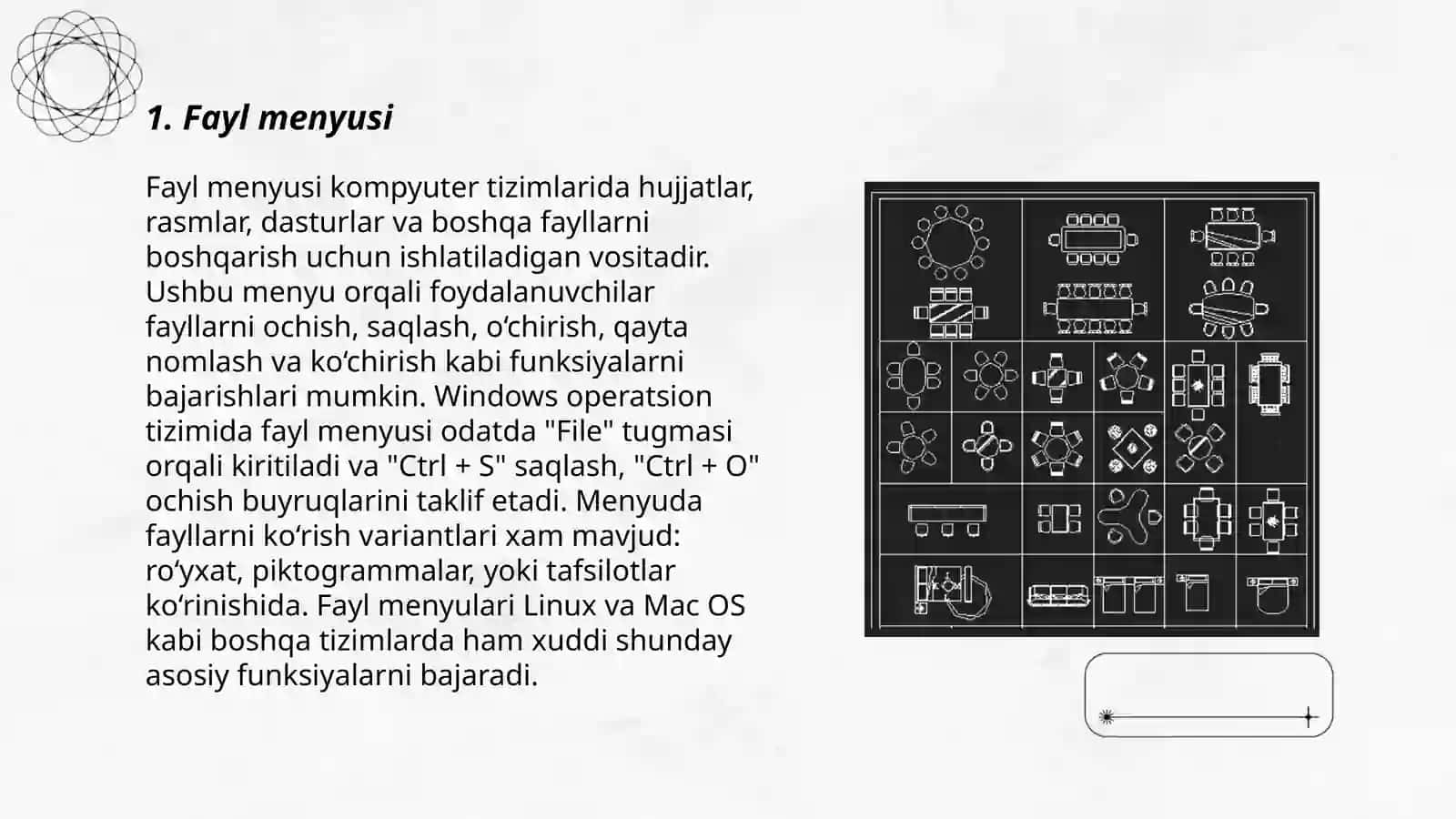 AutoCAD dasturining foydalanish interfeysi- ishchi stolining menyulari va uning asboblar- uskunalar paneli 3