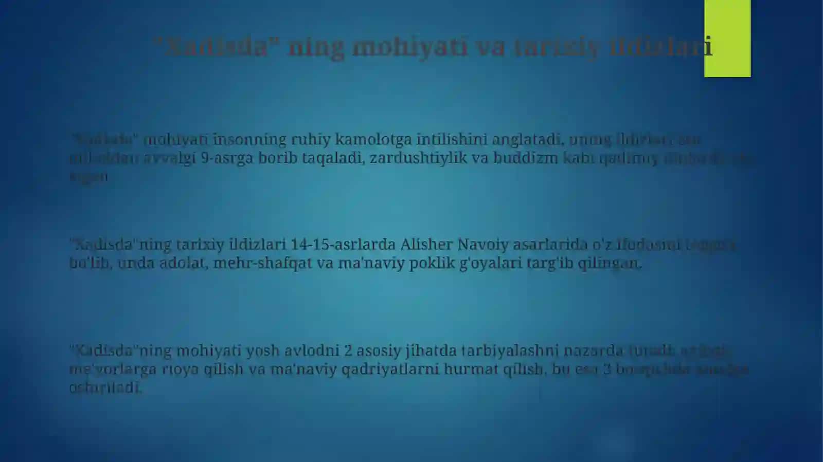 Xadisda ma'naviy ahloqiy tarbiya 3