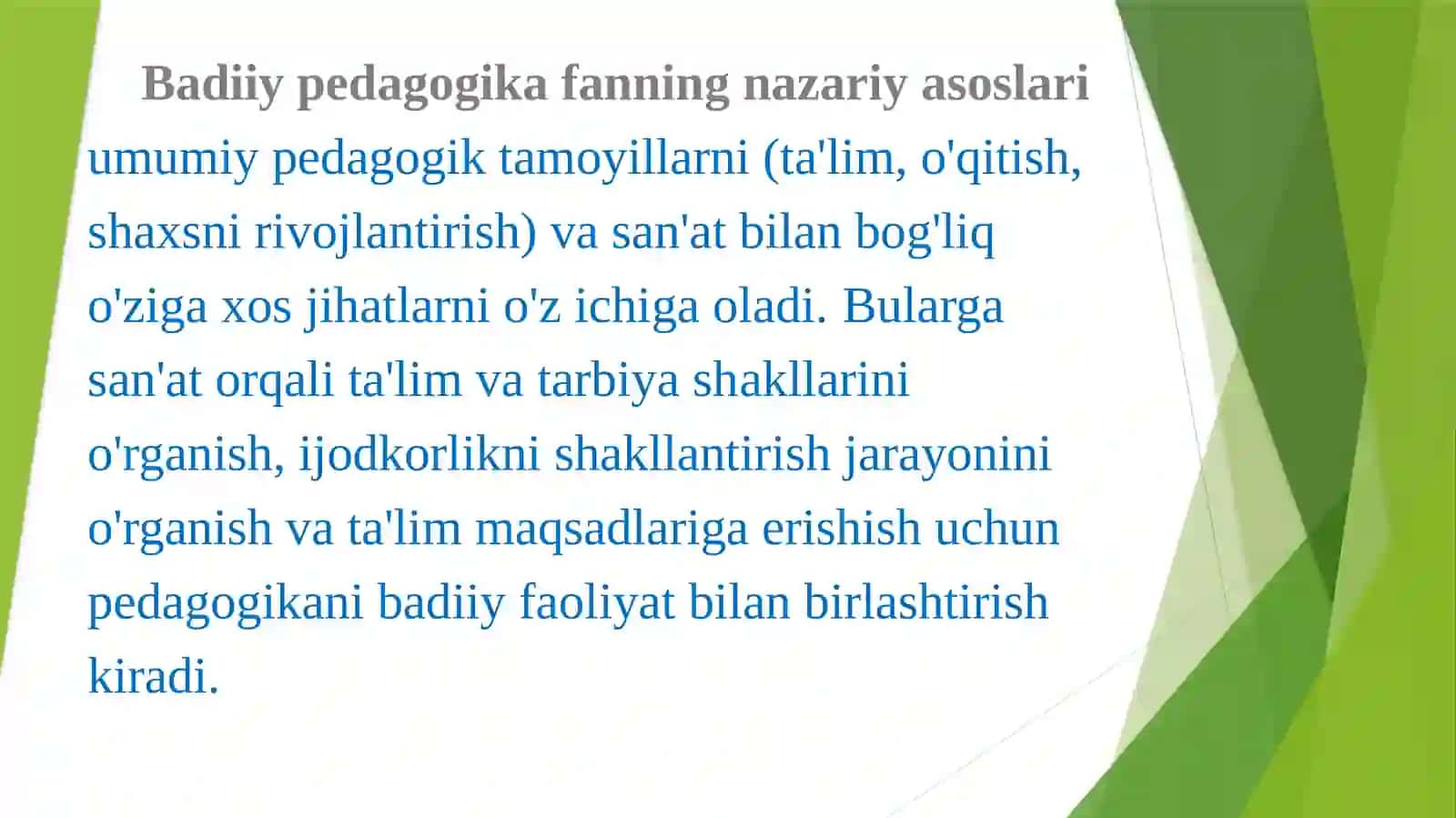 Badiiy pedagogika fanining nazariy asoslari 3
