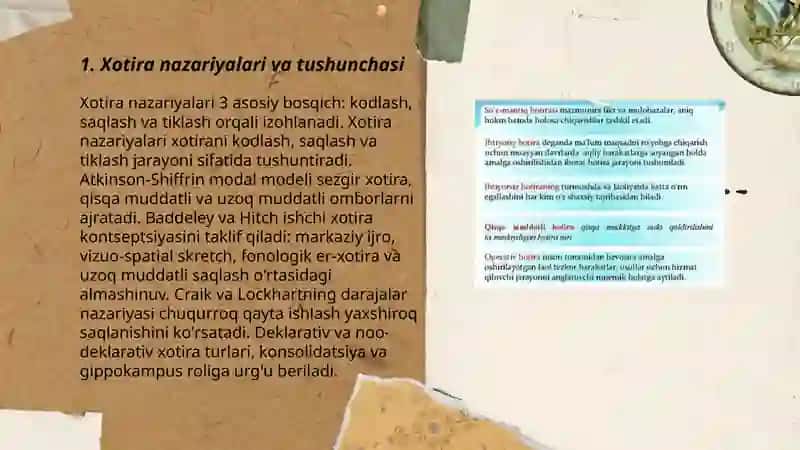 Xotira nazariyalari va tushunchasi 3
