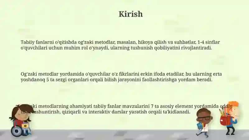 Boshlang‘ich ta‘lim tabiiy fanlar darslarida og‘zaki metodlaridan foydalanish va ularning ahamiyati 3