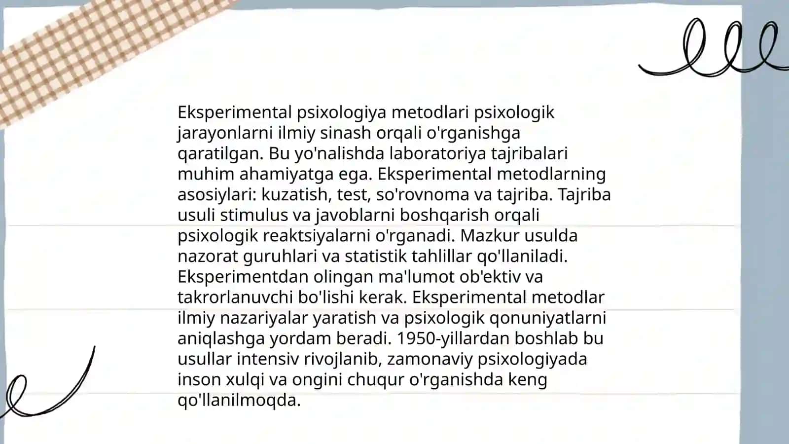 Hozirgi zamon psixologiyasining tadqiqot metodlari 3