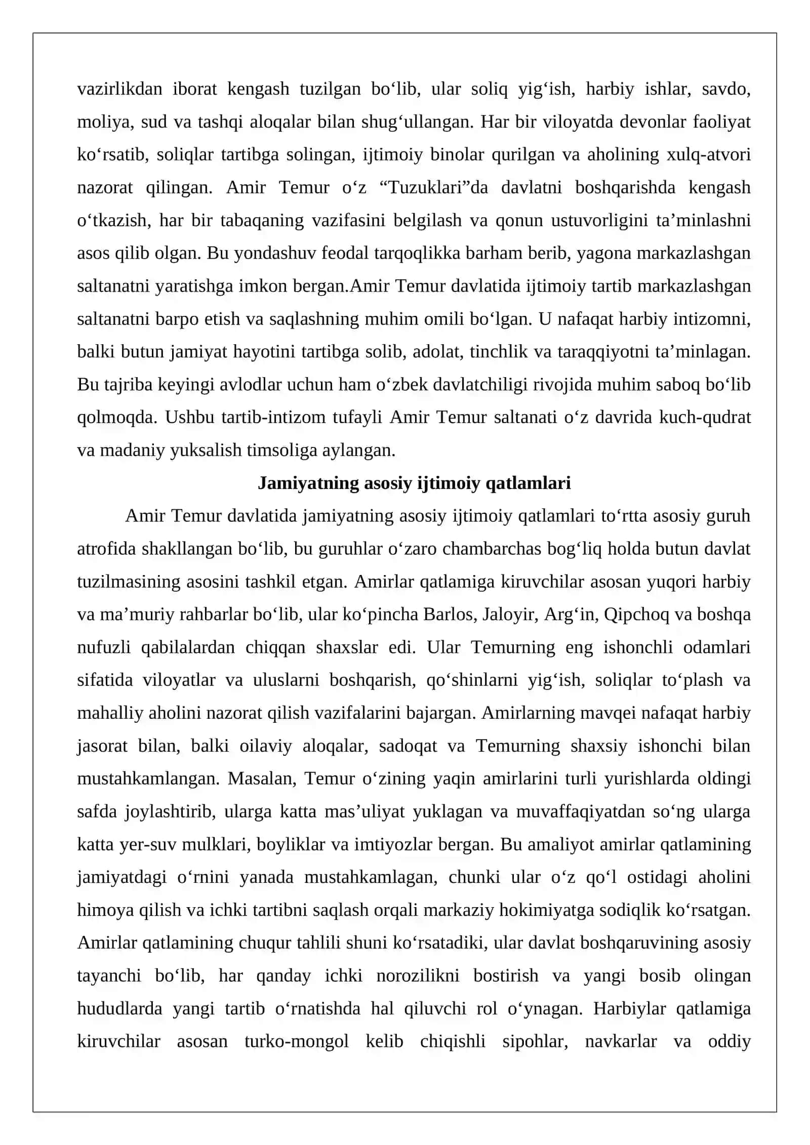 Amir Temur davlatida ijtimoiy tartibning o‘rni 3