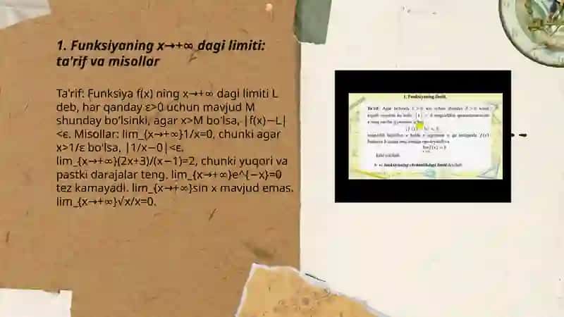 Funksiyaning cheksizdagi limiti 3