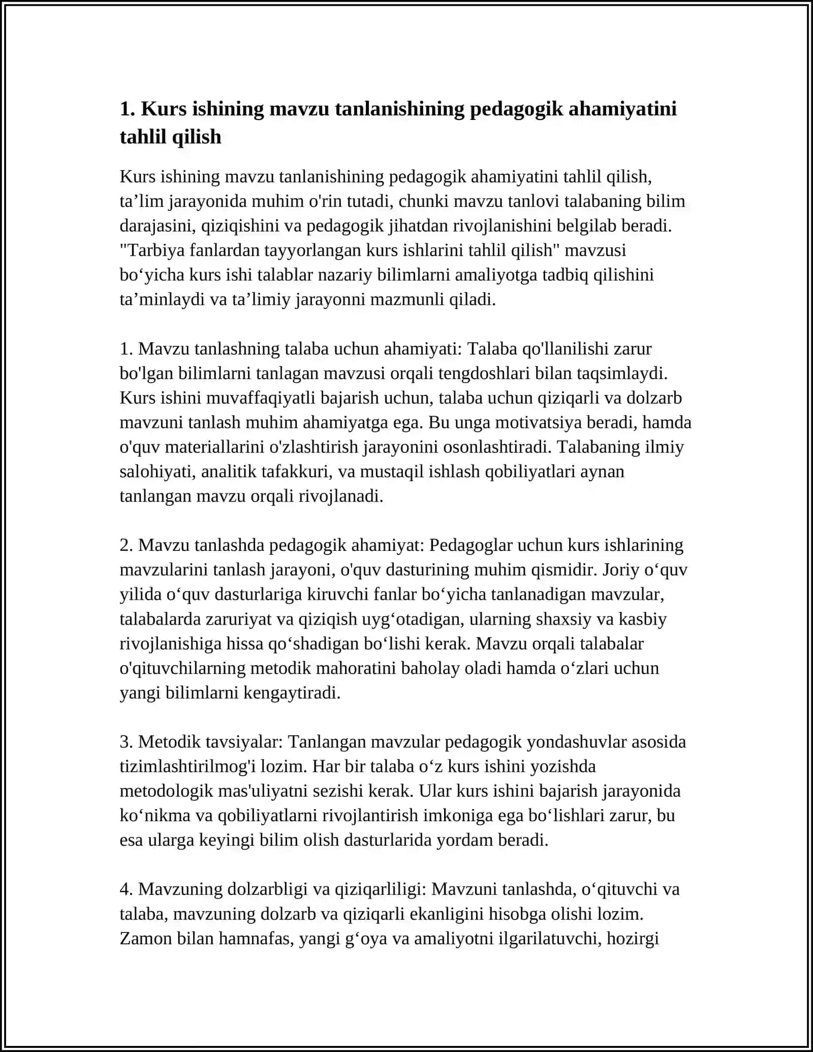 TARBIYA FANLARDAN TAYYORLANGAN KURS ISHLARINI TAHLIL QILISH 3
