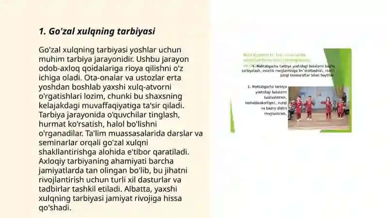Go'zal xulqning tarbiyasi 3