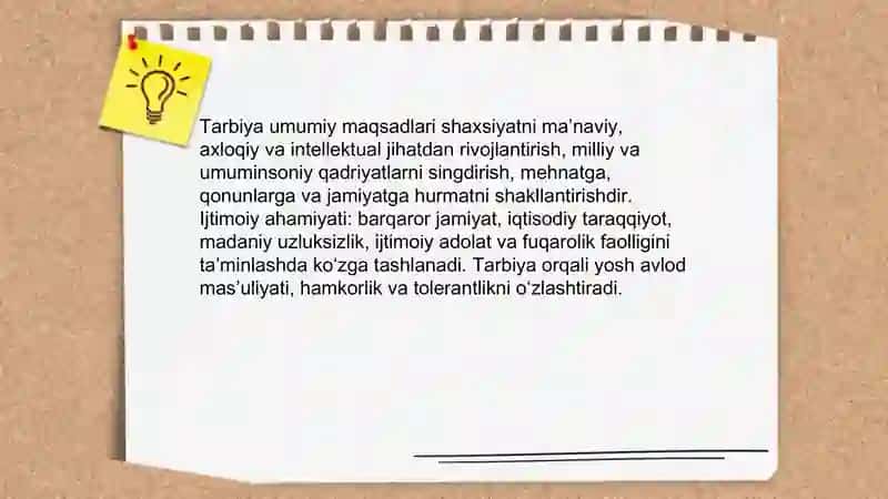 Tarbiyaning Maqsad va Vazifalari 3