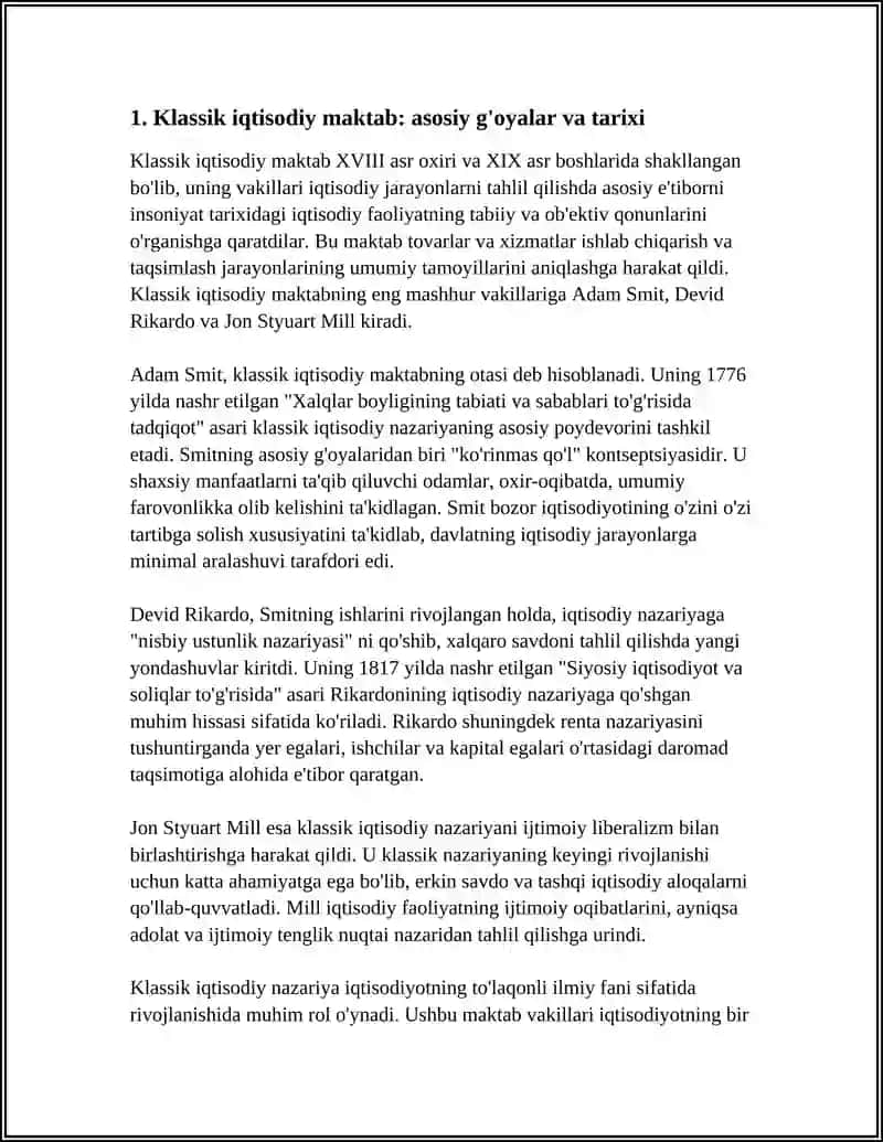 KLASSIK IQTISODIY MAKTAB TA’LIMOTI 3