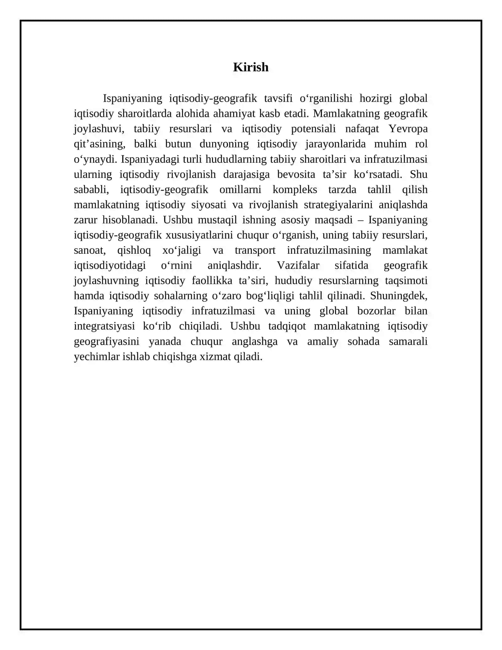 Ispaniyaga iqtisodiy-geografik tavsif berish 3
